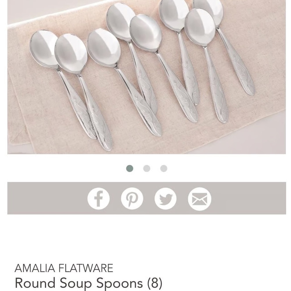 PRINCESS HOUSE AMALIA FLATWARE ROUND Soup Spoons (8) - Picture 3 of 4